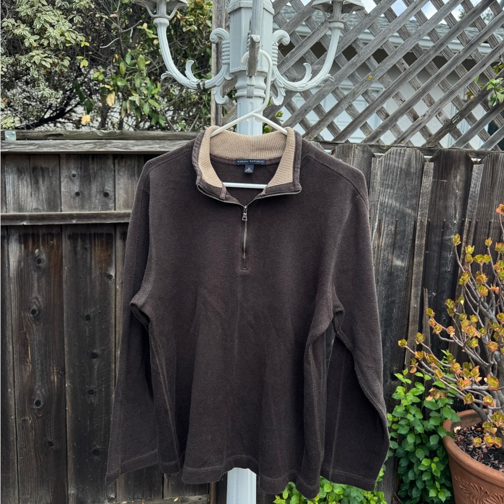 Banana Republic Dark Brown Zip-Up Sweater